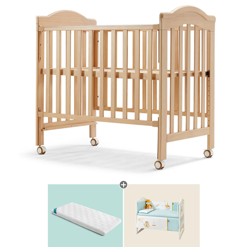 Rectangle Farmhouse Style Crib Solid Wood 3-In-1 Convertible Crib