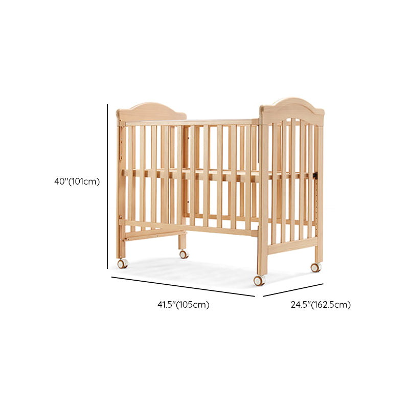 Rectangle Farmhouse Style Crib Solid Wood 3-In-1 Convertible Crib