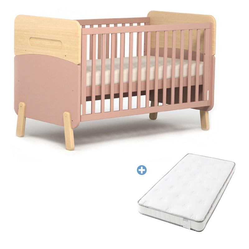 Nordic Style Solid Wood Crib Rectangle Bedroom 3-In-1 Convertible Crib