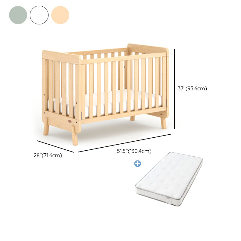 Nordic Style Bedroom Crib Solid Wood 3-In-1 Convertible Crib