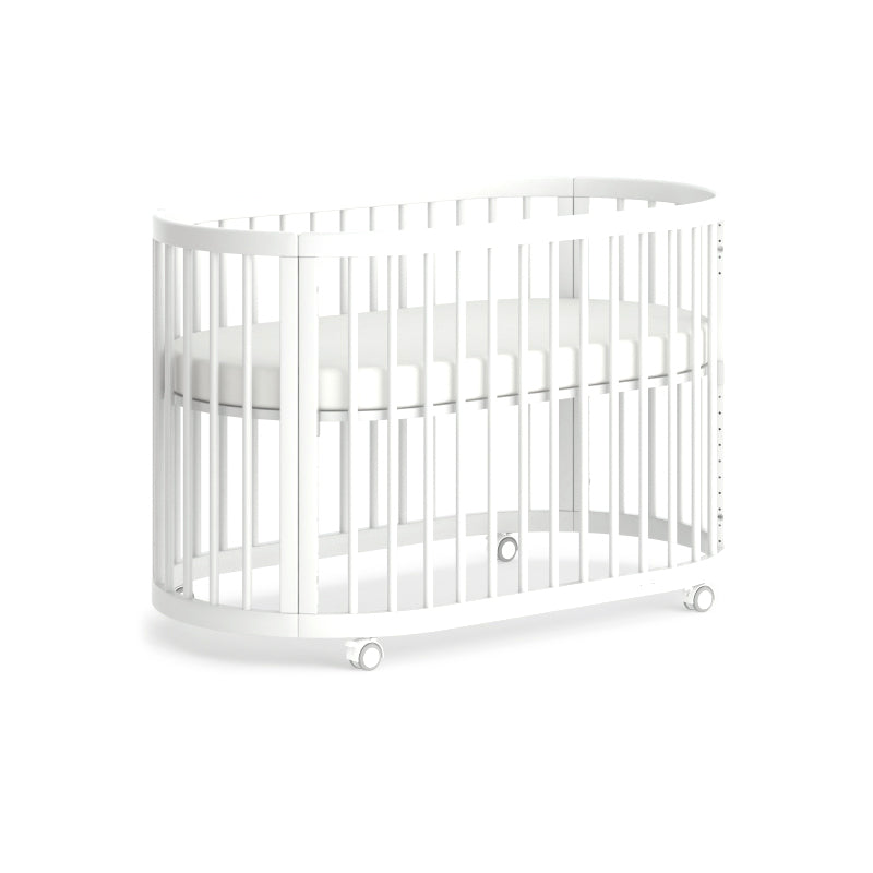 Nordic Style Oval Shape Crib Solid Wood 4-In-1 Convertible Crib