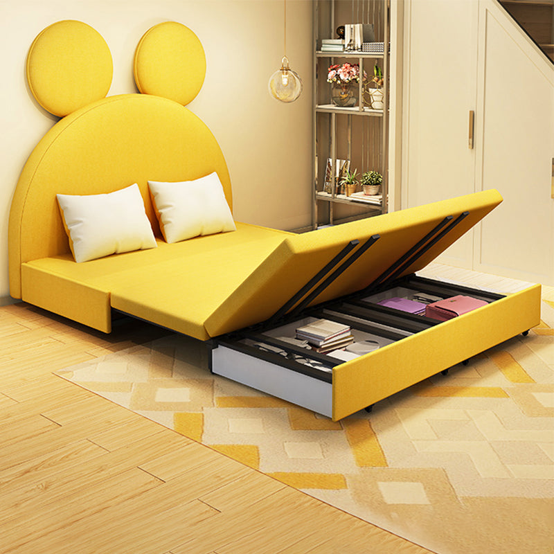 Metal Daybed  with Mattress Contemporary Yellow Convertible Kids Bed