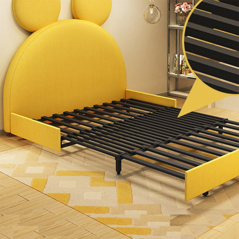 Metal Daybed  with Mattress Contemporary Yellow Convertible Kids Bed