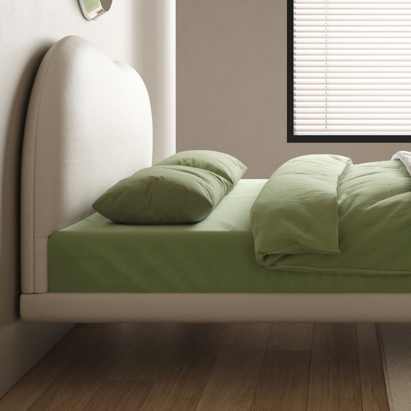 Genuine Leather Standard Bed Bed Frame Upholstered Headboard