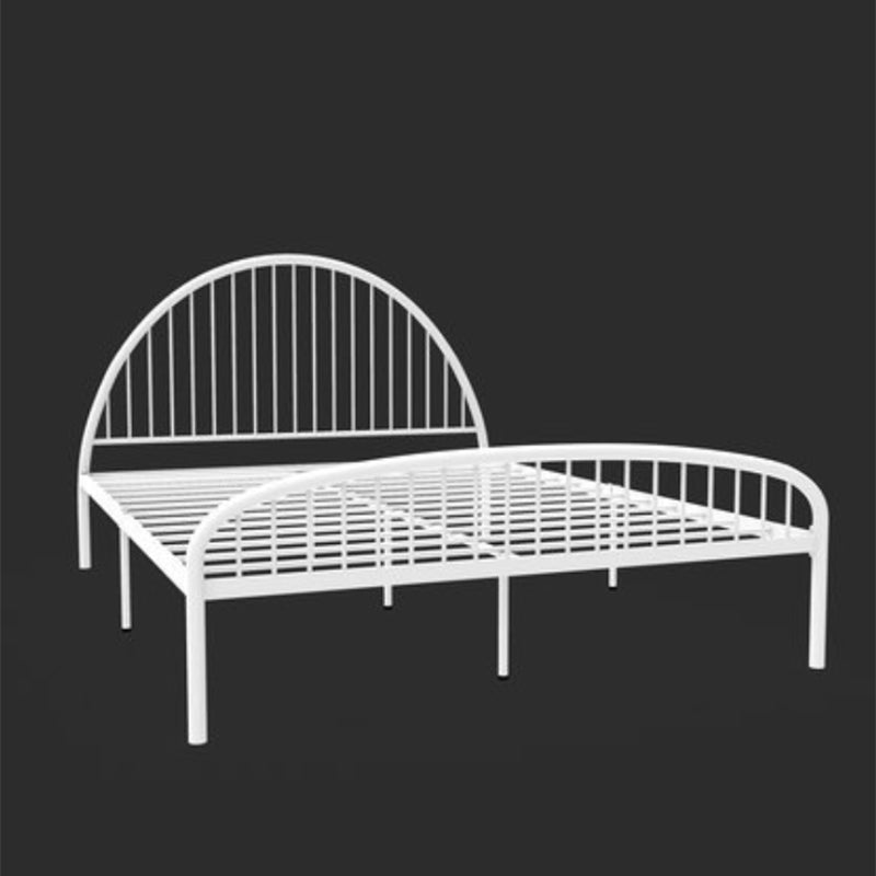 Metal Solid Color Open-Frame Bed Glam Slat Bed With Custom Gold Legs