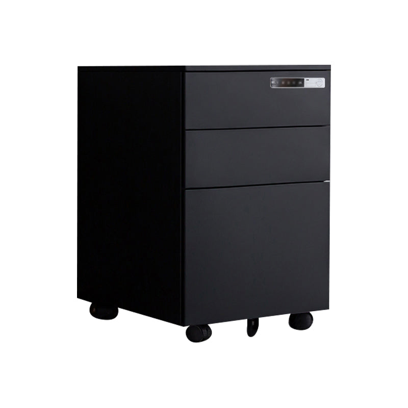 Contemporary File Cabinets Steel Frame Electronic Lock Vertical File Cabinet with Wheels