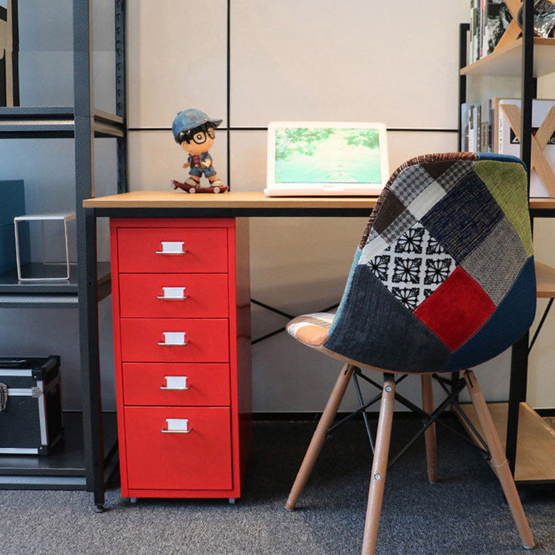 Traditional Cabinet Metal Vertical File with Drawers and Pedestal Cabinet