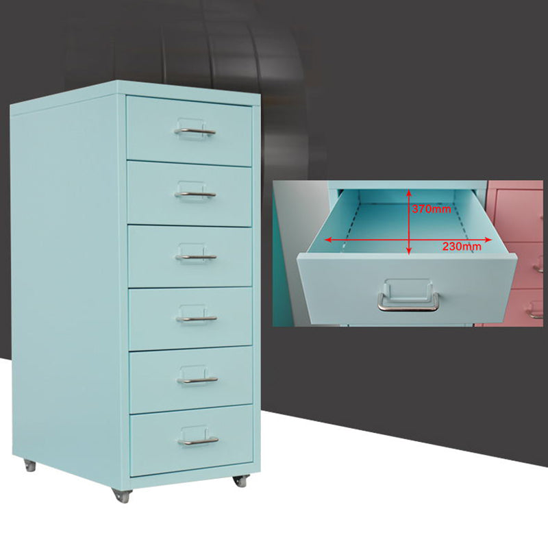 Traditional Cabinet Metal Vertical File with Drawers and Pedestal Cabinet