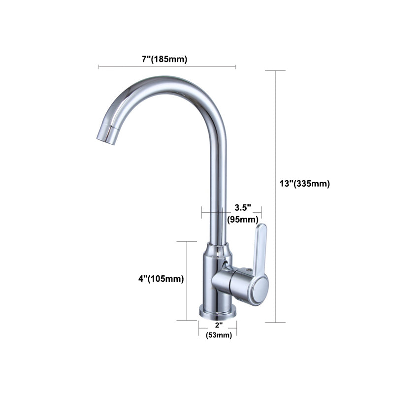 Modern Bar Faucet Stainless Steel Lever Handles with Accessories Bridge Kitchen Faucet