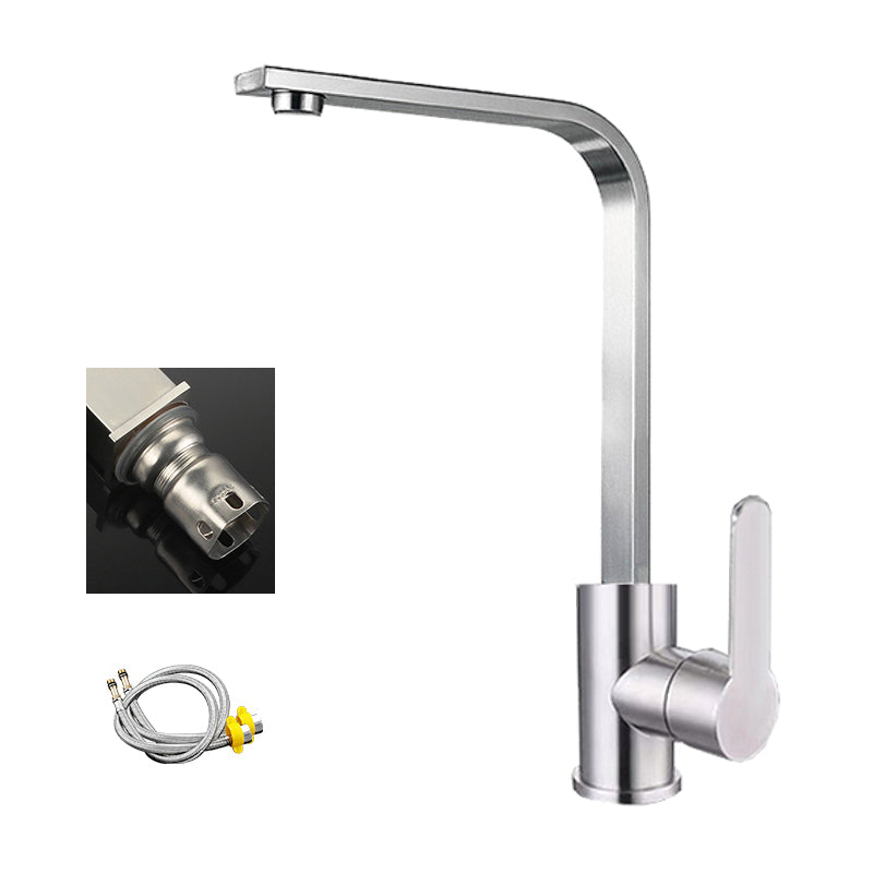 Modern Kitchen Sink Faucet 304 Stainless Steel with Handles and Supply Lines Pot Filler