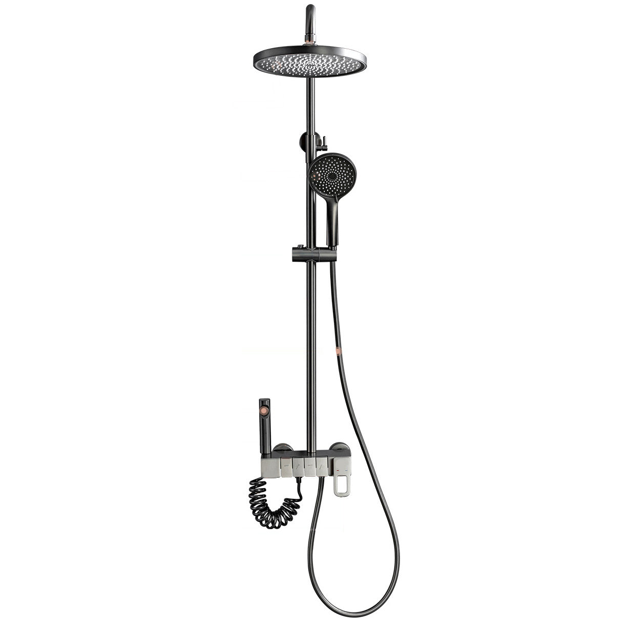 Wall Mounted Shower Adjustable Arm Shower Faucet Metal Shower System with Slide Bar