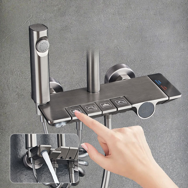 Wall Mounted Shower Arm Shower Faucet Pressure Balanced Diverter Valve Shower System