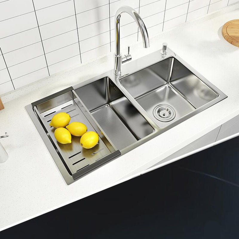 Modern Kitchen Bar Sink Stainless Steel with Drain Strainer Kit and Soap Dispenser Sink