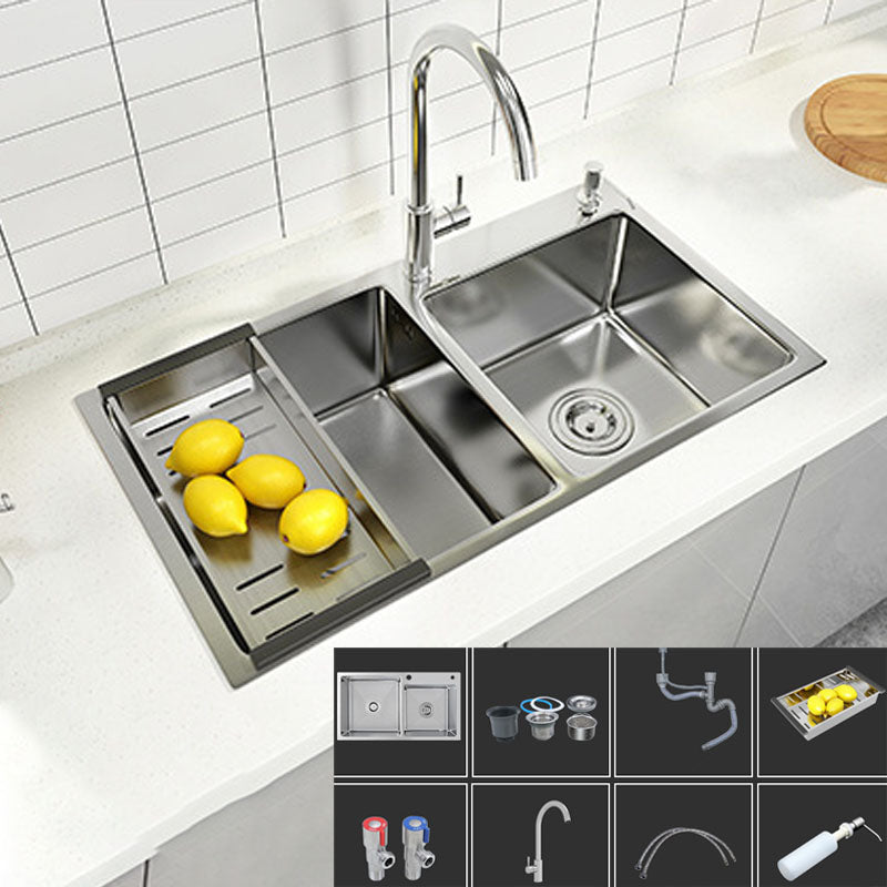 Modern Kitchen Bar Sink Stainless Steel with Drain Strainer Kit and Soap Dispenser Sink