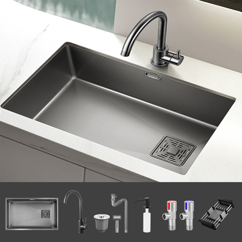 Modern Style Kitchen Sink Stainless Steel 1 Holes Kitchen Sink with Soap Dispenser