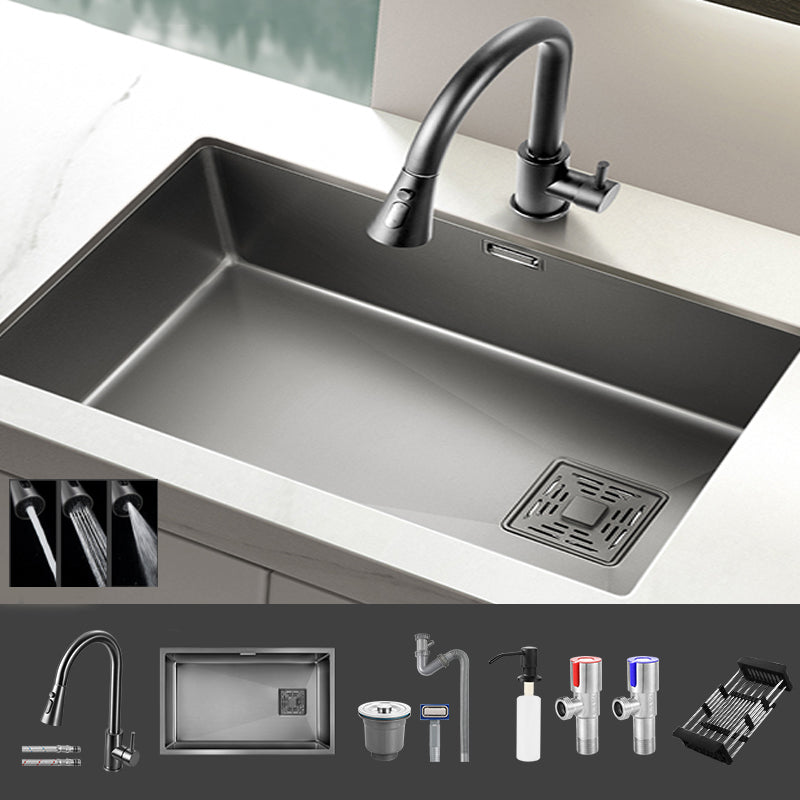 Modern Style Kitchen Sink Stainless Steel 1 Holes Kitchen Sink with Soap Dispenser