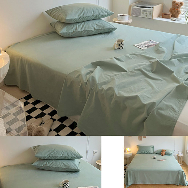 Solid Color Sheet Set Fade Resistant Cotton Breathable Bed Sheets