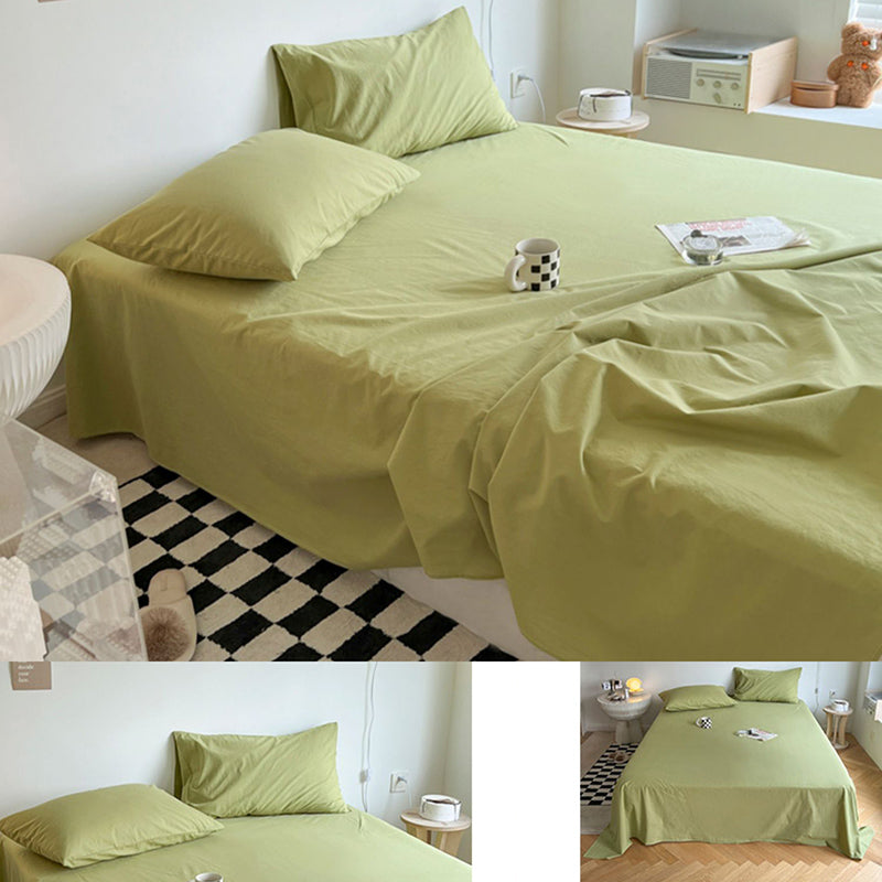 Solid Color Sheet Set Fade Resistant Cotton Breathable Bed Sheets