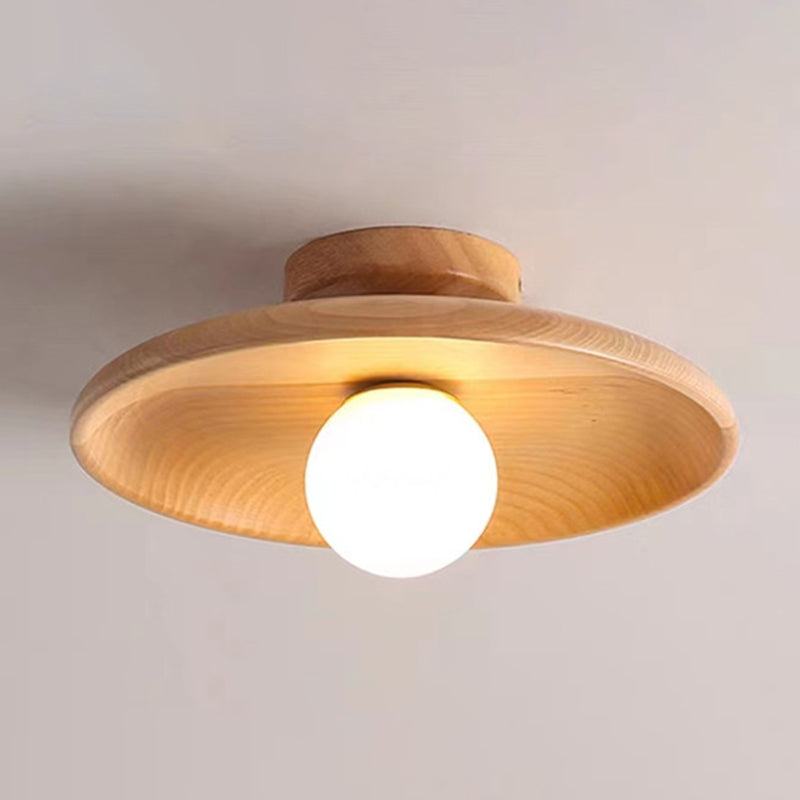 Wood Flush Mount Lighting Fixtures Minimalist 1 Light Flush Light