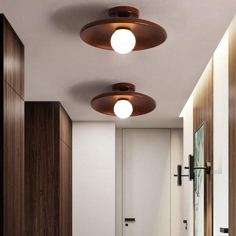 Wood Flush Mount Lighting Fixtures Minimalist 1 Light Flush Light