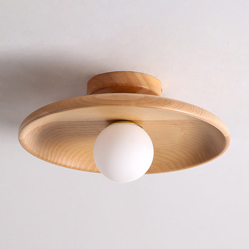 Wood Flush Mount Lighting Fixtures Minimalist 1 Light Flush Light