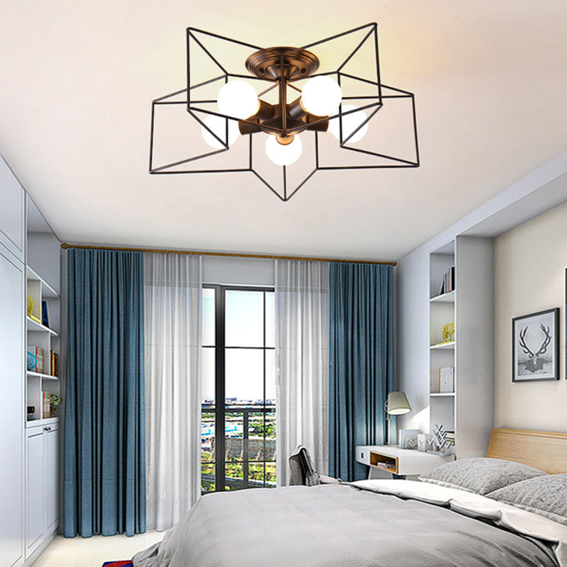 Modern Star Shape Flush Mount Light Fixtures 5 Light Flush Mount Ceiling Light