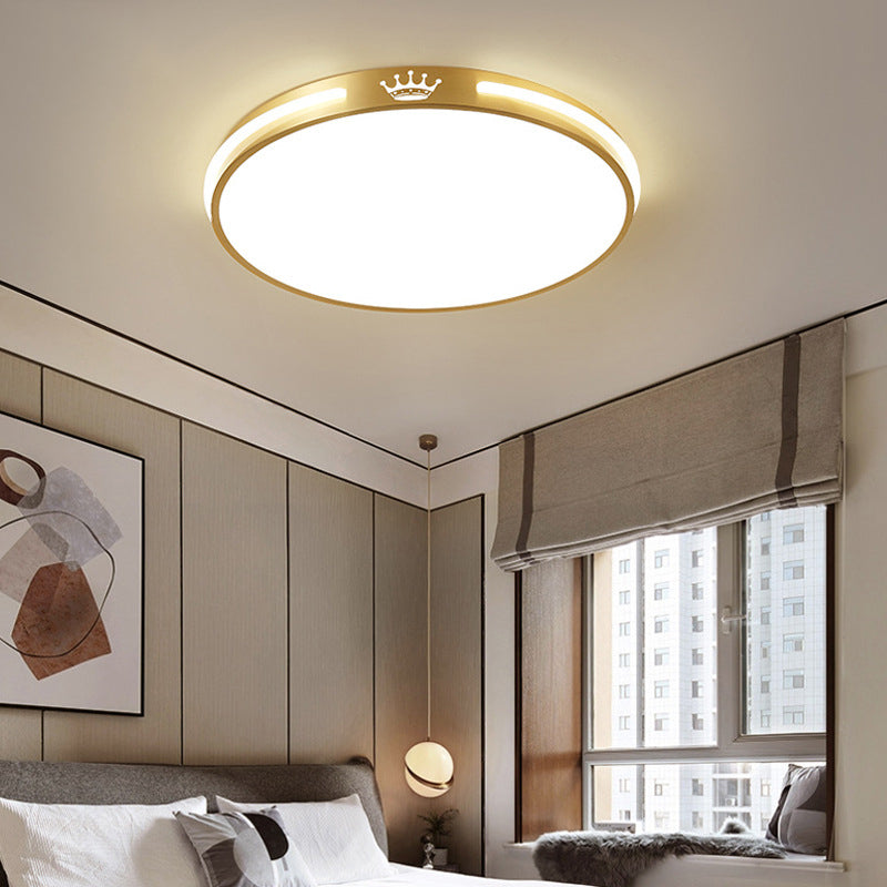 Modern Flush Mount Light Fixtures 1 Light Flush Mount Ceiling Light in Gold Finish