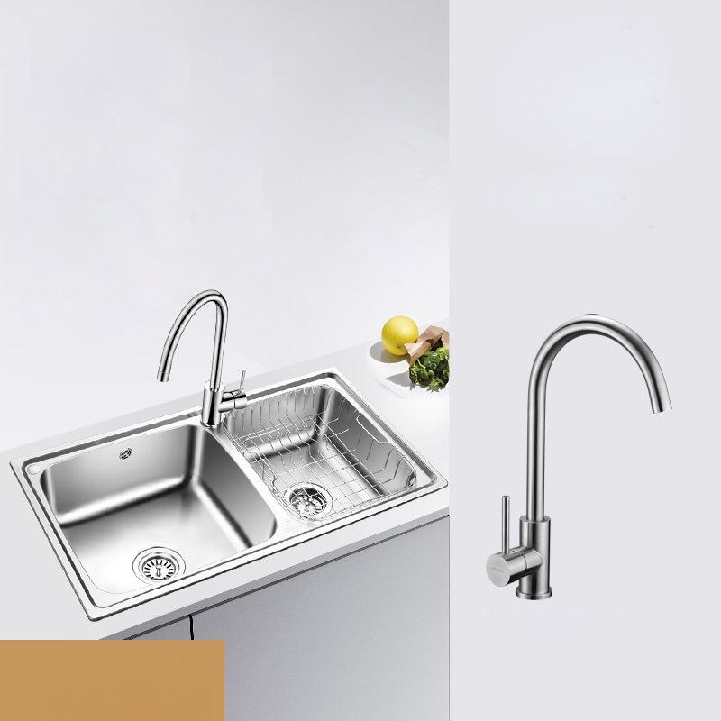 Classic Style Kitchen Sink Stainless Steel 1 Holes Kitchen Sink with Drain Strainer Kit