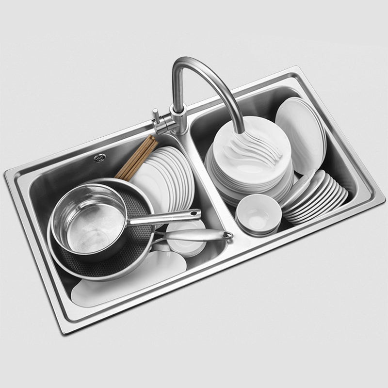 Classic Style Kitchen Sink Stainless Steel 1 Holes Kitchen Sink with Drain Strainer Kit