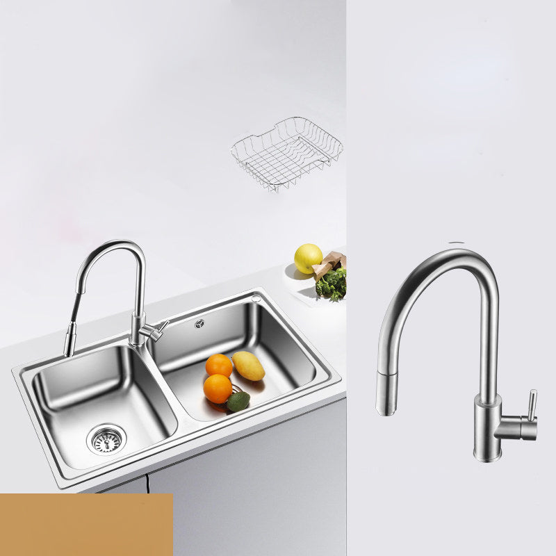 Classic Style Kitchen Sink Stainless Steel 1 Holes Kitchen Sink with Drain Strainer Kit