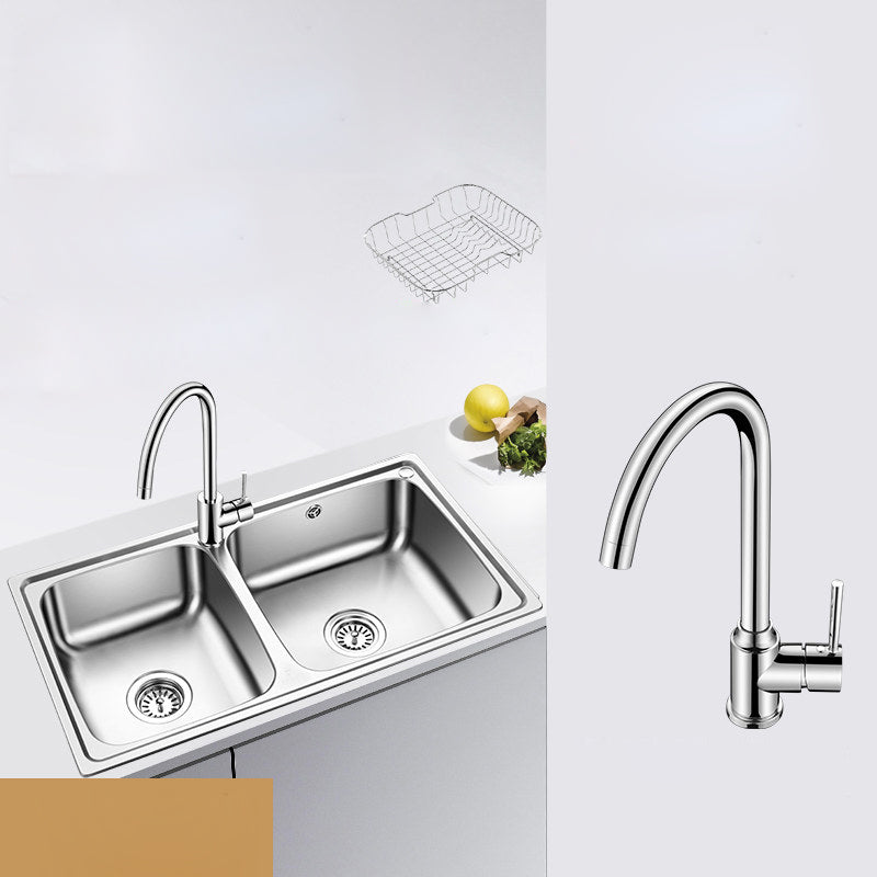 Classic Style Kitchen Sink Stainless Steel 1 Holes Kitchen Sink with Drain Strainer Kit