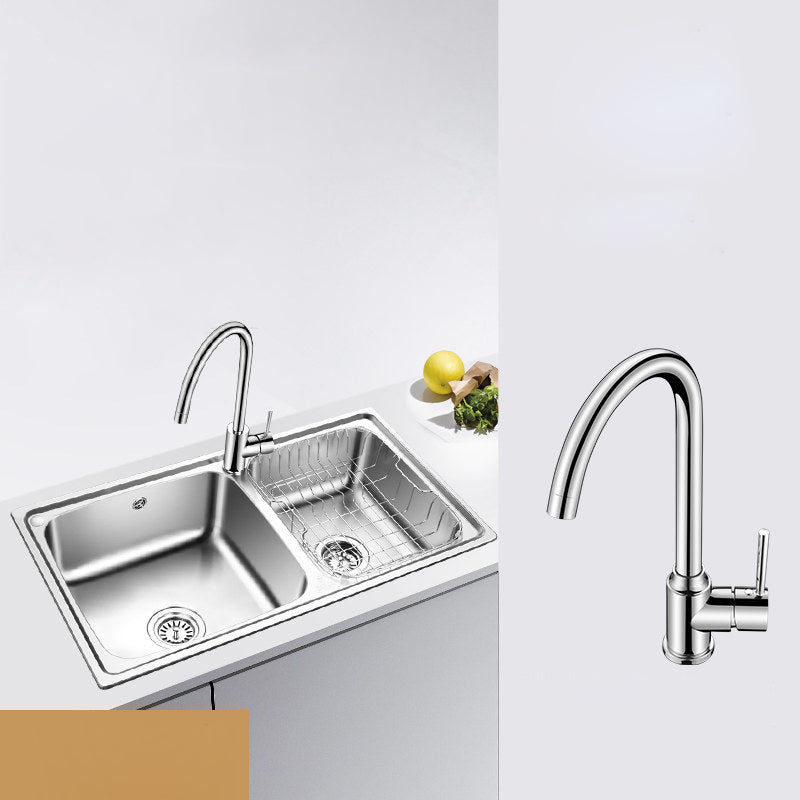 Classic Style Kitchen Sink Stainless Steel 1 Holes Kitchen Sink with Drain Strainer Kit