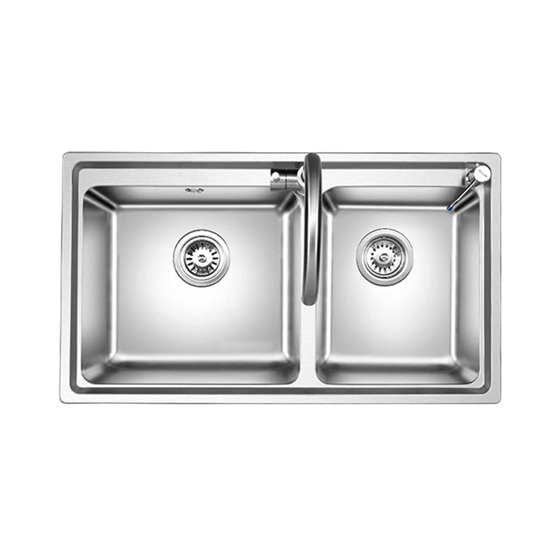 Classic Style Kitchen Sink Stainless Steel 1 Holes Kitchen Sink with Drain Strainer Kit