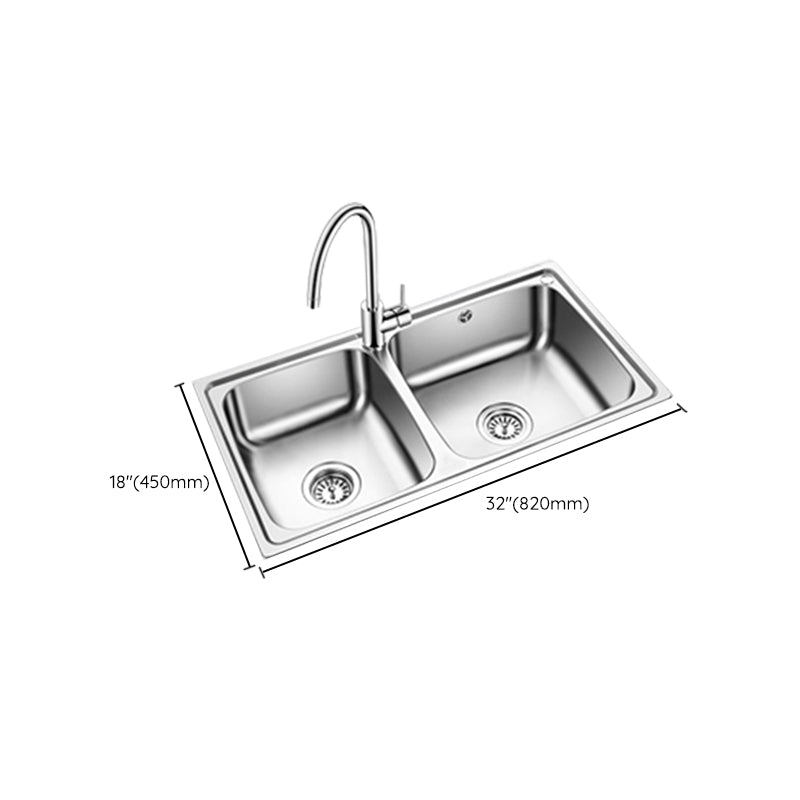 Classic Style Kitchen Sink Stainless Steel 1 Holes Kitchen Sink with Drain Strainer Kit