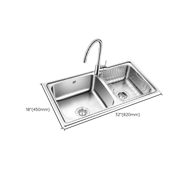 Classic Style Kitchen Sink Stainless Steel 1 Holes Kitchen Sink with Drain Strainer Kit