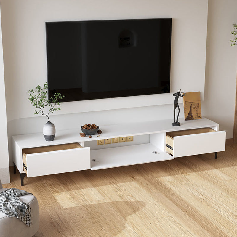 Modern Wood TV Stand Console Floating White TV Media Stand for Living Room