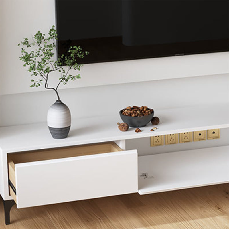 Modern Wood TV Stand Console Floating White TV Media Stand for Living Room