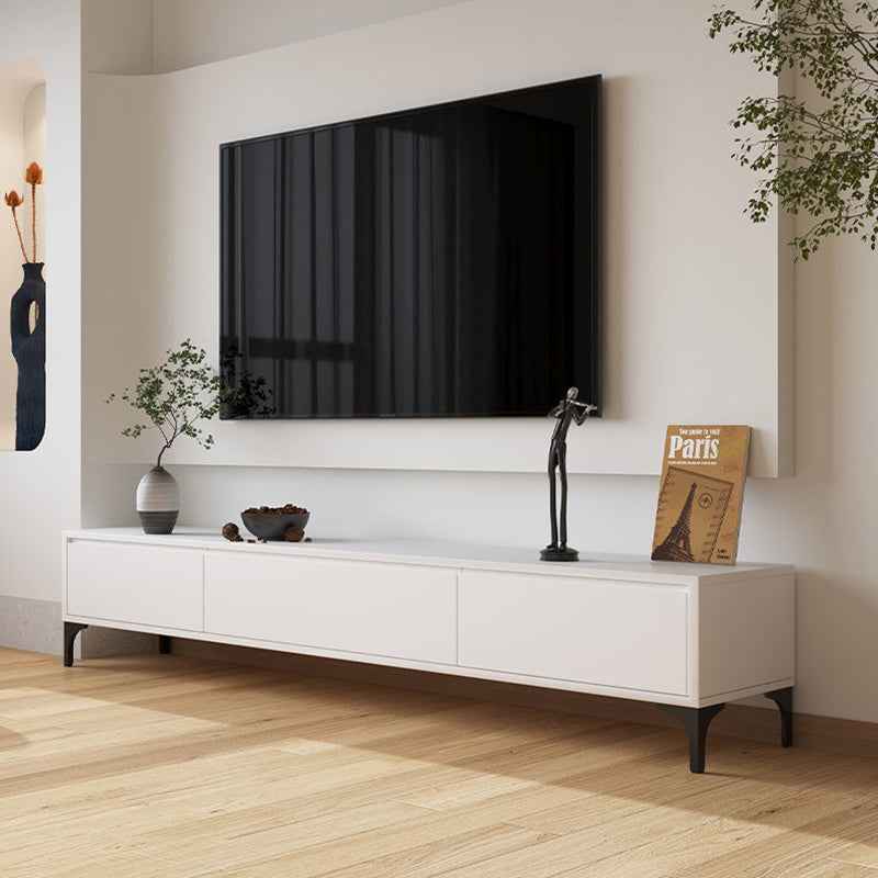 Modern Wood TV Stand Console Floating White TV Media Stand for Living Room