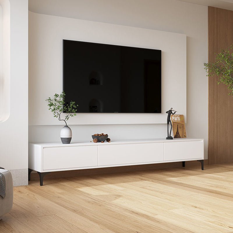 Modern Wood TV Stand Console Floating White TV Media Stand for Living Room