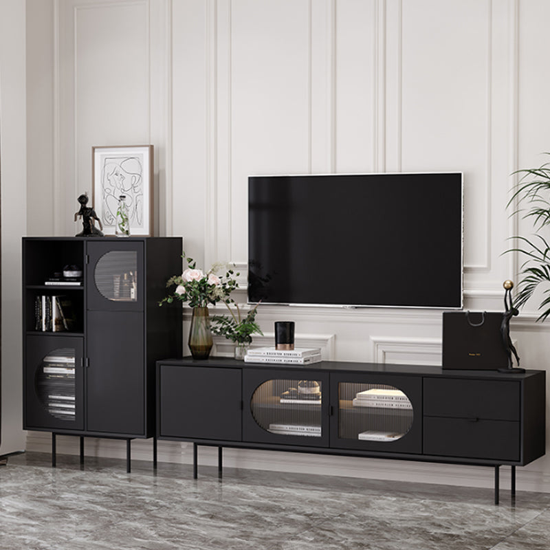 Solid Wood TV Media Console Industrial TV Stand for Living Room