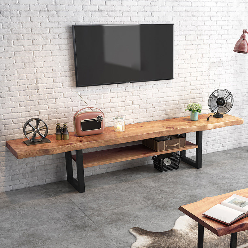 Industrial Wood TV Stand Console Open Storage TV Media Stand for Living Room