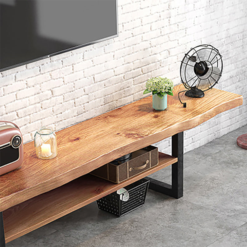 Industrial Wood TV Stand Console Open Storage TV Media Stand for Living Room