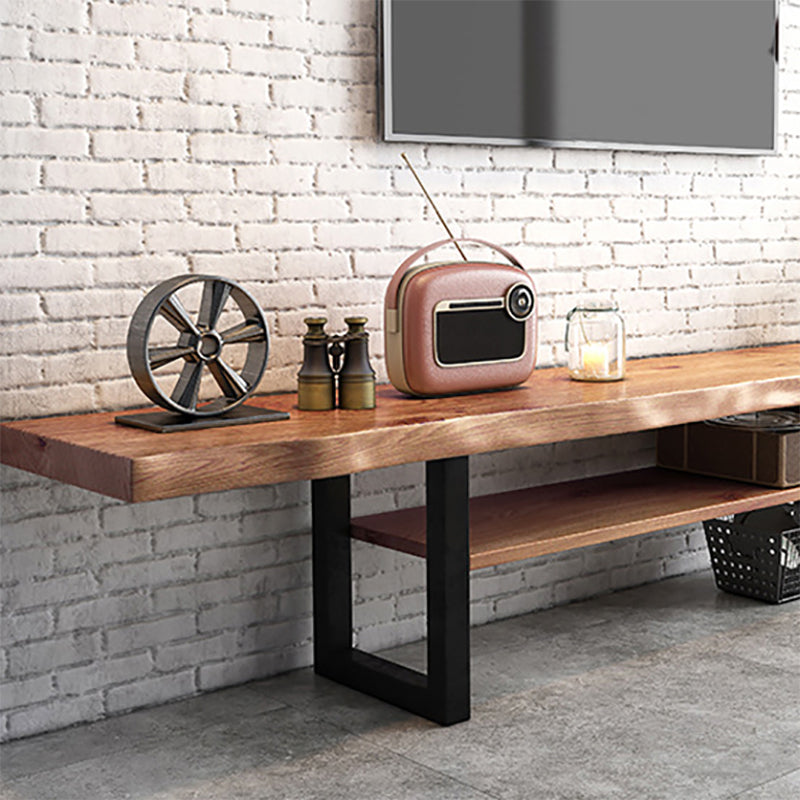 Industrial Wood TV Stand Console Open Storage TV Media Stand for Living Room