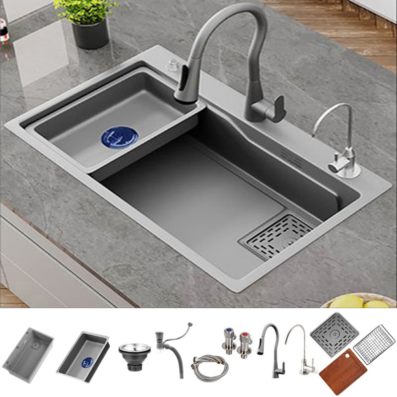 Contemporary Style Kitchen Sink Stainless Steel 3 Holes Kitchen Sink