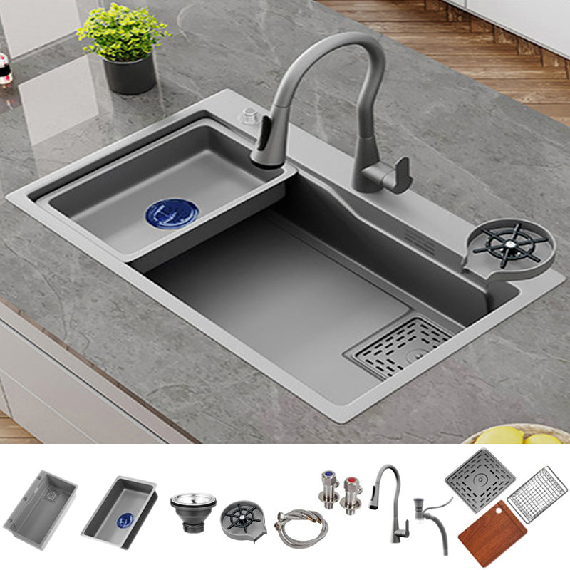 Contemporary Style Kitchen Sink Stainless Steel 3 Holes Kitchen Sink