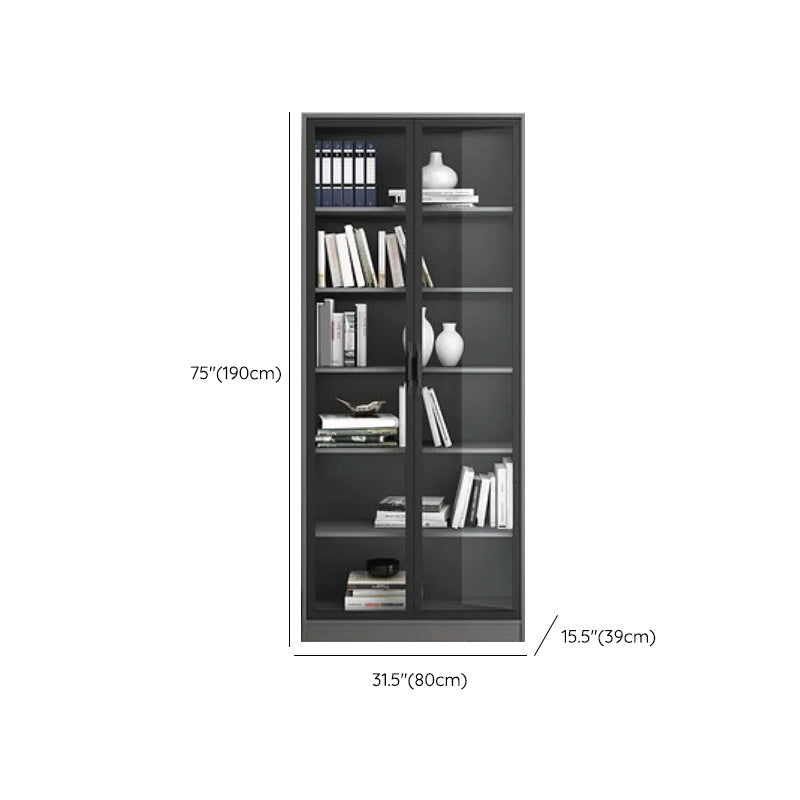 Modern Faux Wood Display Stand Standard Grey Display Cabinet for Dining Room