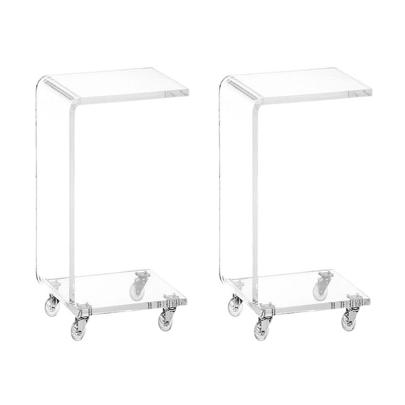 Acrylic Night Table Modern Style Minimalist Bedside Table with Pulleys