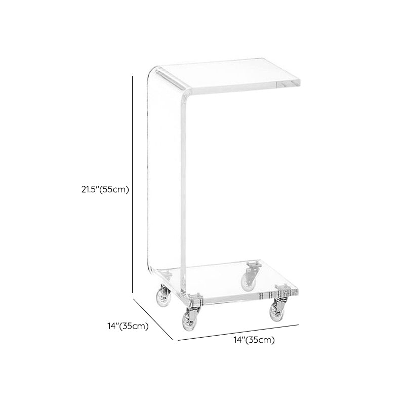 Acrylic Night Table Modern Style Minimalist Bedside Table with Pulleys