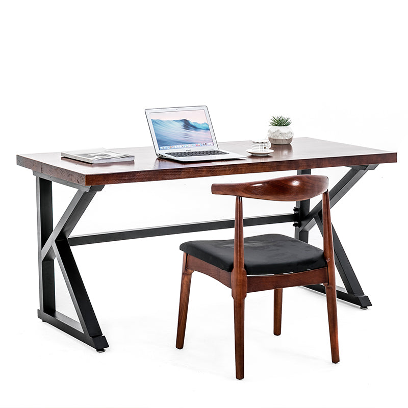 Modern Solid Wood Office Desk 1-shelf 29.53" Tall Writing Desk