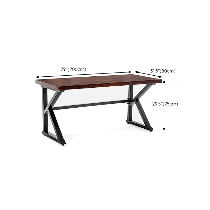 Modern Solid Wood Office Desk 1-shelf 29.53" Tall Writing Desk